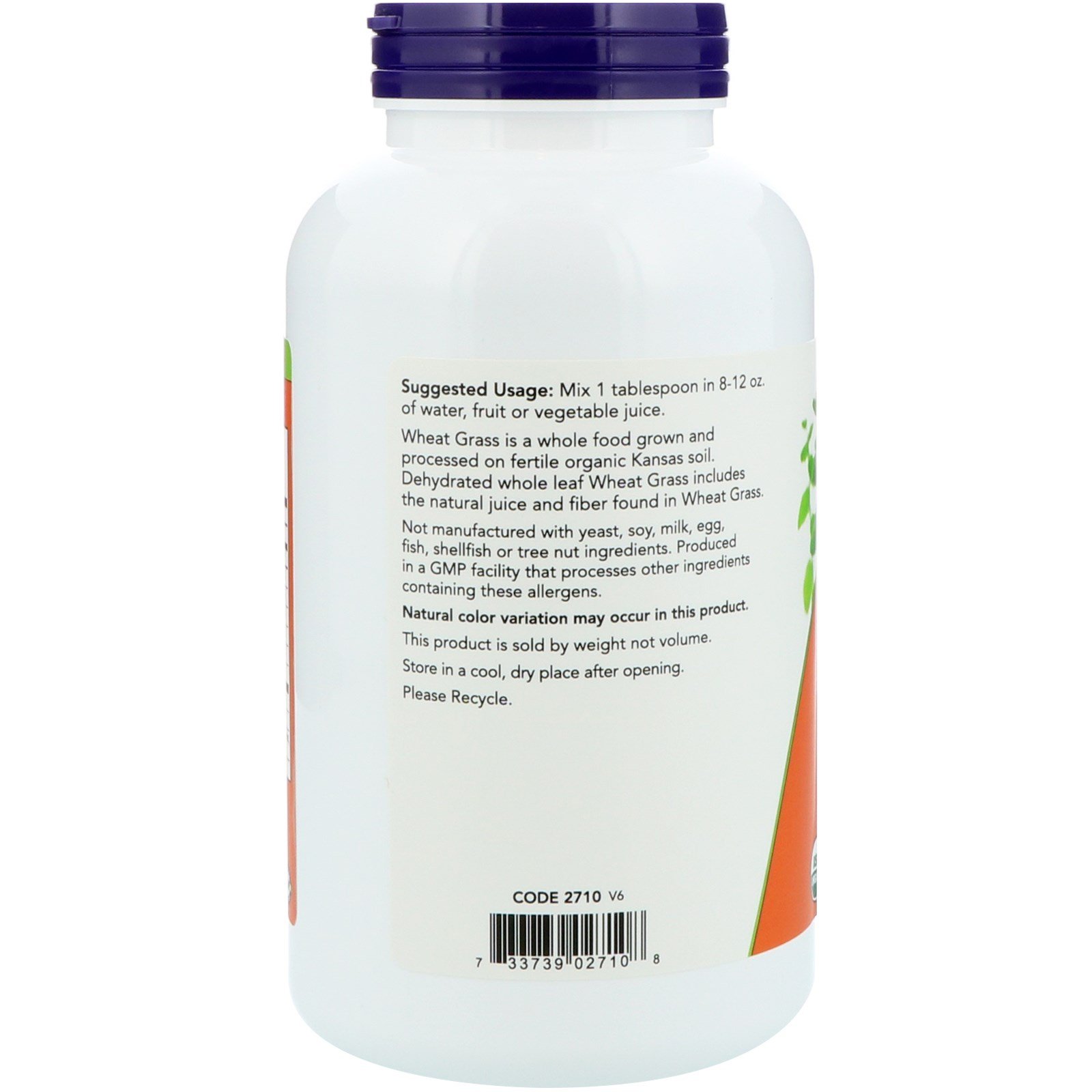 Foto 4 pulgar | Polvo De Hierba De Trigo Supplement Now Foods, 250 Ml, Orgánico, Sin Ogm - Venta Internacional.
