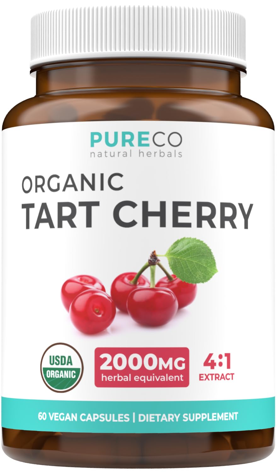 Foto 2 pulgar | Suplemento Pure Co Organic Tarta Cereza 2000 Mg 60 Cápsulas - Venta Internacional.