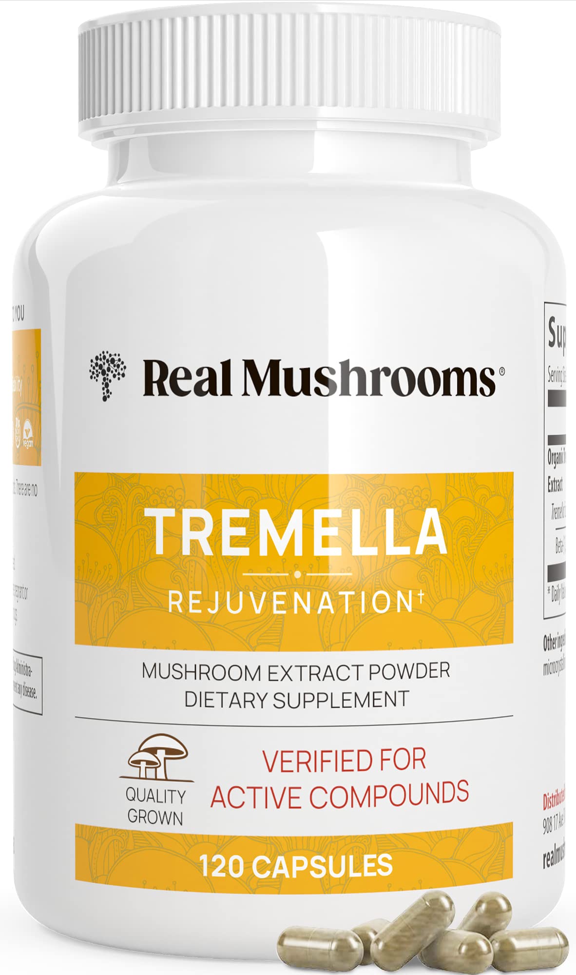 Foto 2 pulgar | Suplemento De Extracto De Hongo Tremella Real Mushrooms, 120 Unidades - Venta Internacional.