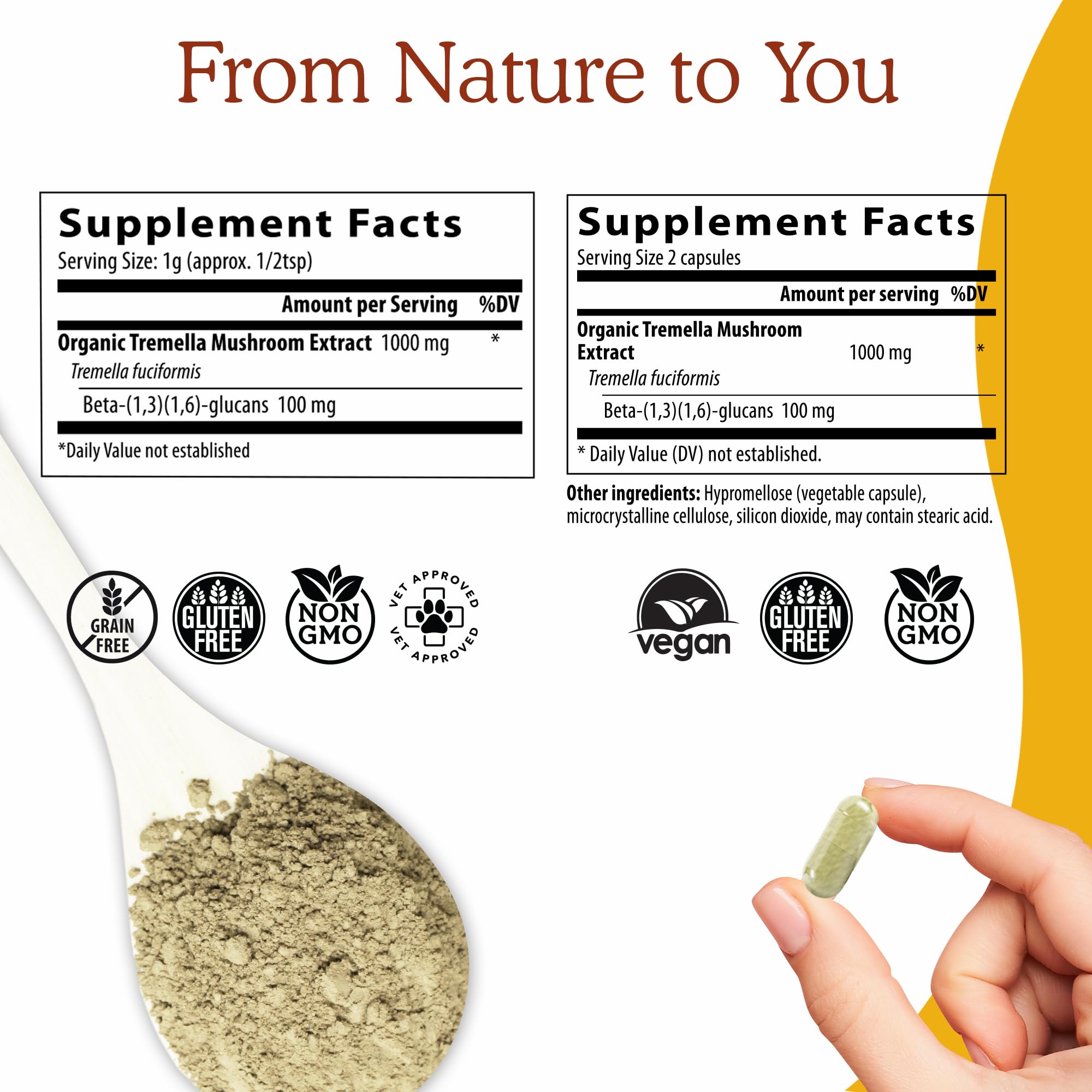 Foto 4 pulgar | Suplemento De Extracto De Hongo Tremella Real Mushrooms, 120 Unidades - Venta Internacional.