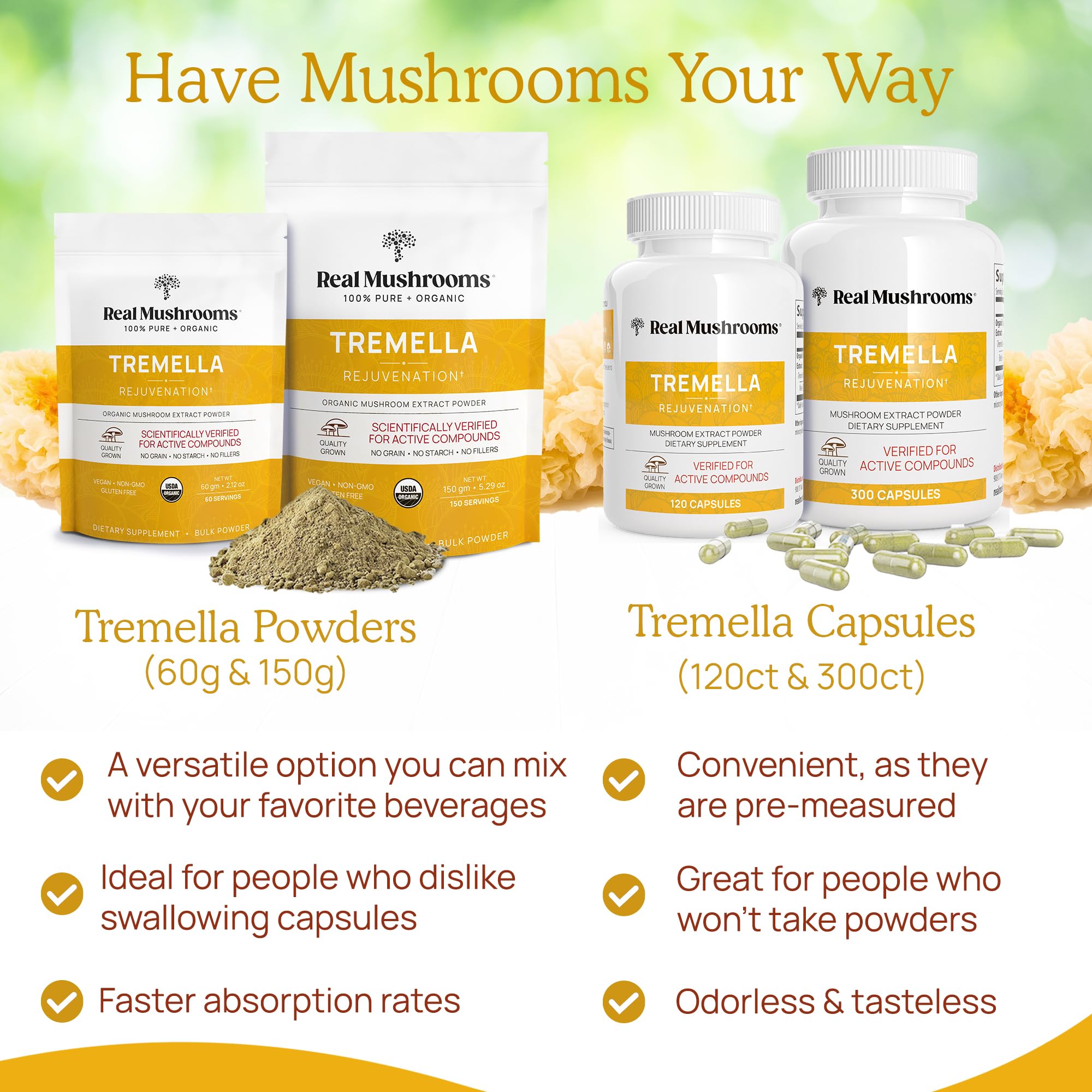 Foto 7 pulgar | Suplemento De Extracto De Hongo Tremella Real Mushrooms, 120 Unidades - Venta Internacional.