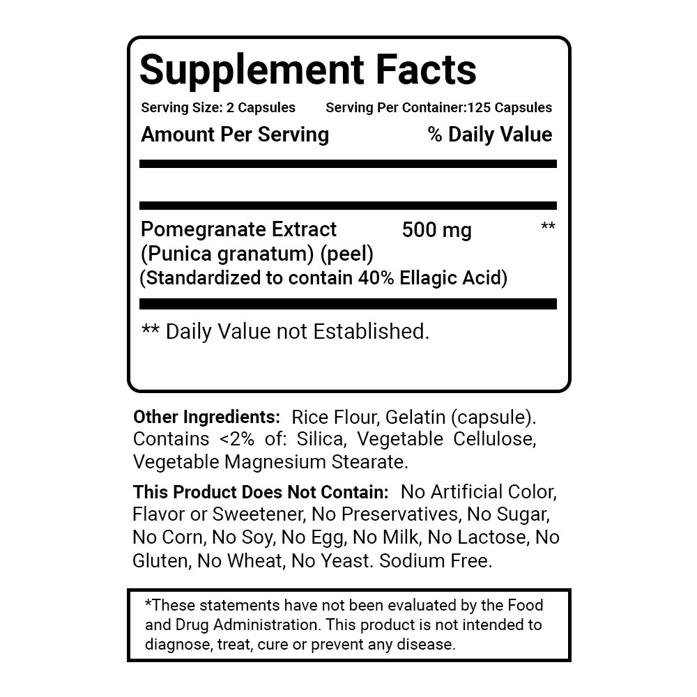 Foto 3 pulgar | Suplemento Best Naturals: Extracto De Granada, 250 Mg, 250 Cápsulas - Venta Internacional.