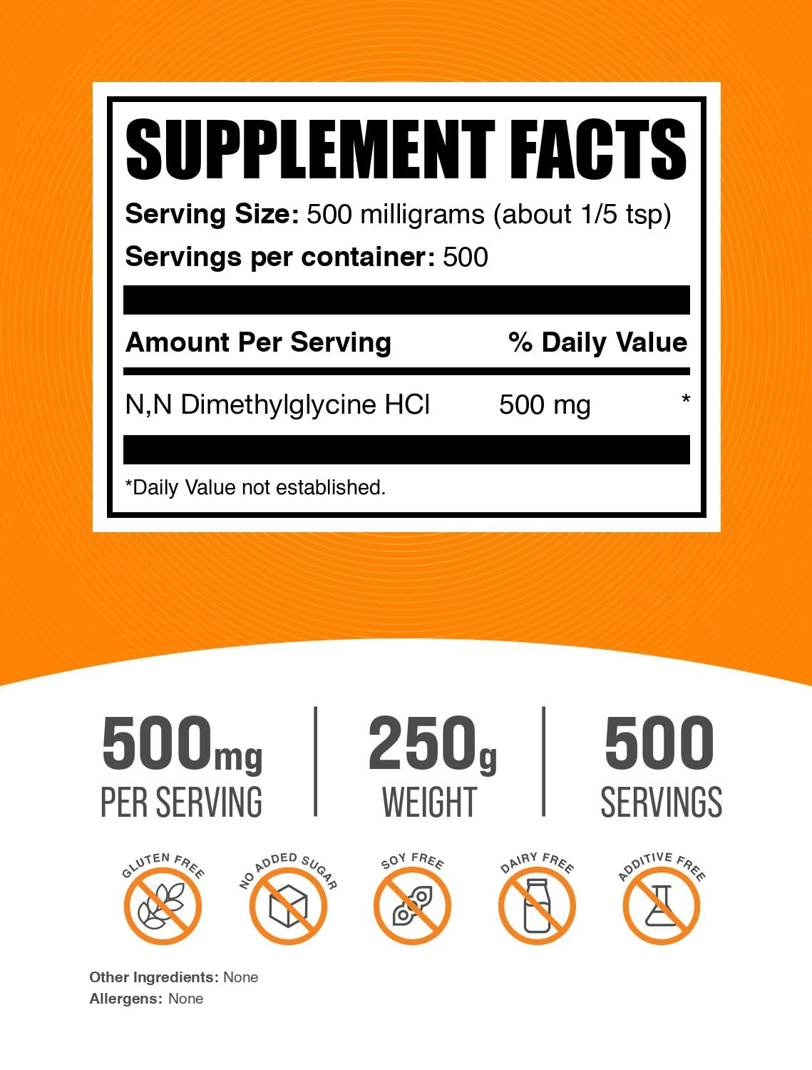 Foto 3 pulgar | Suplemento Bulksupplements.com Dmg Hcl En Polvo 250 G - Venta Internacional.