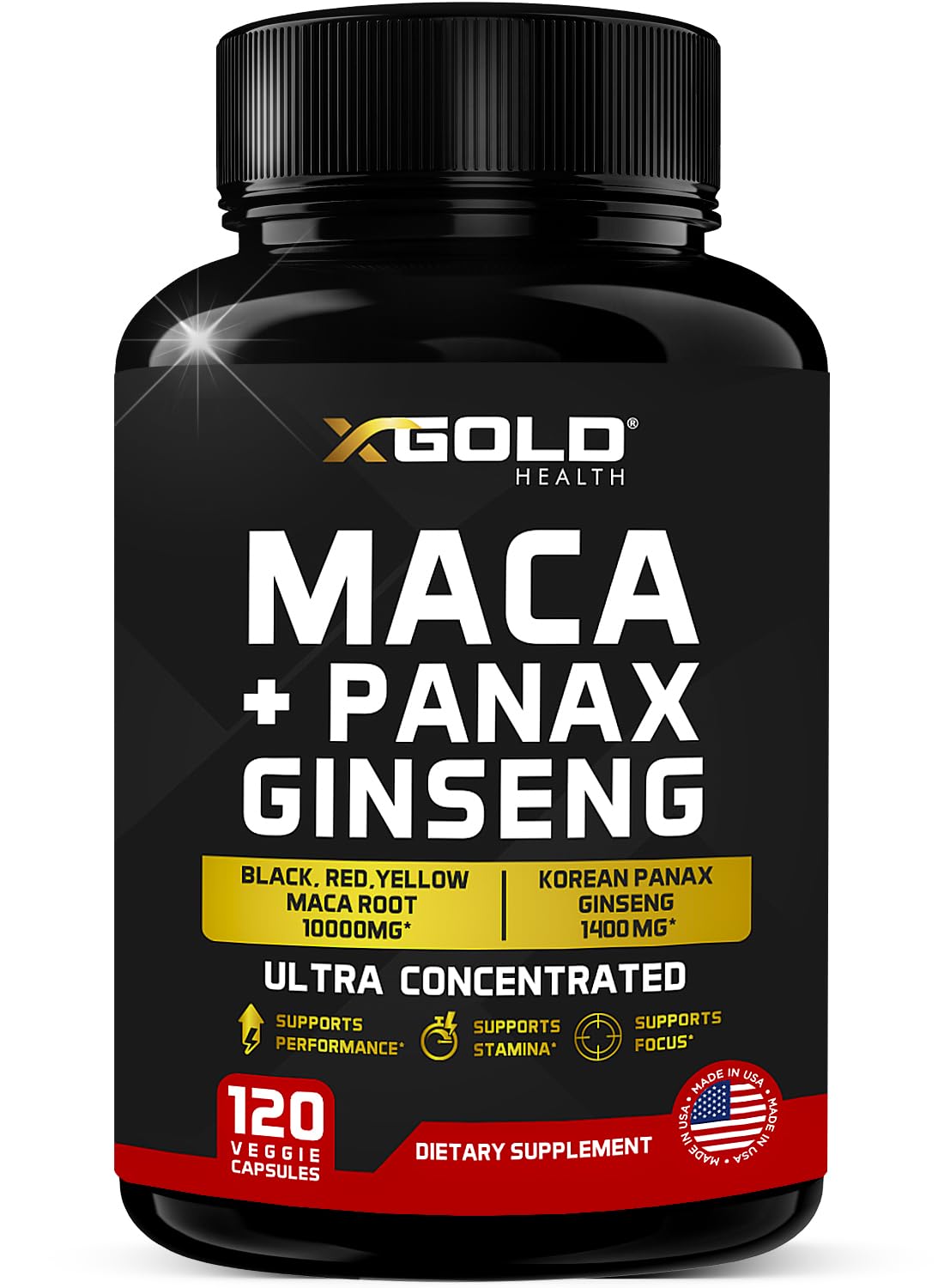 Suplemento X Gold Health De Raíz De Maca De 10.000 Mg Más Ginseng Coreano - Venta Internacional.