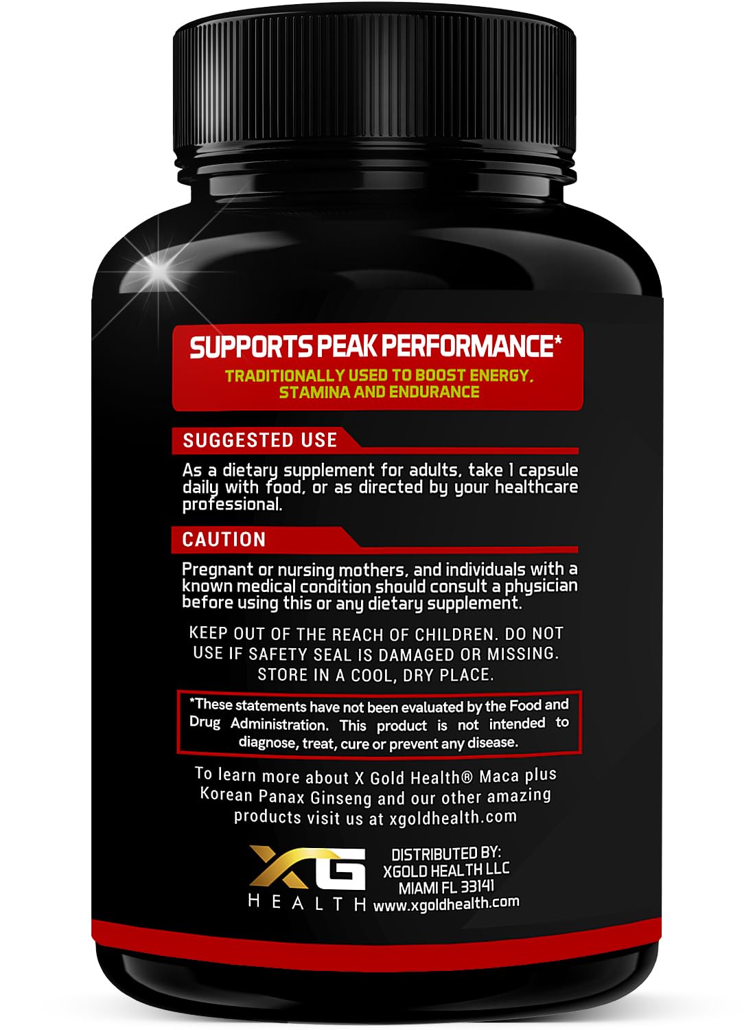 Foto 4 pulgar | Suplemento X Gold Health De Raíz De Maca De 10.000 Mg Más Ginseng Coreano - Venta Internacional.