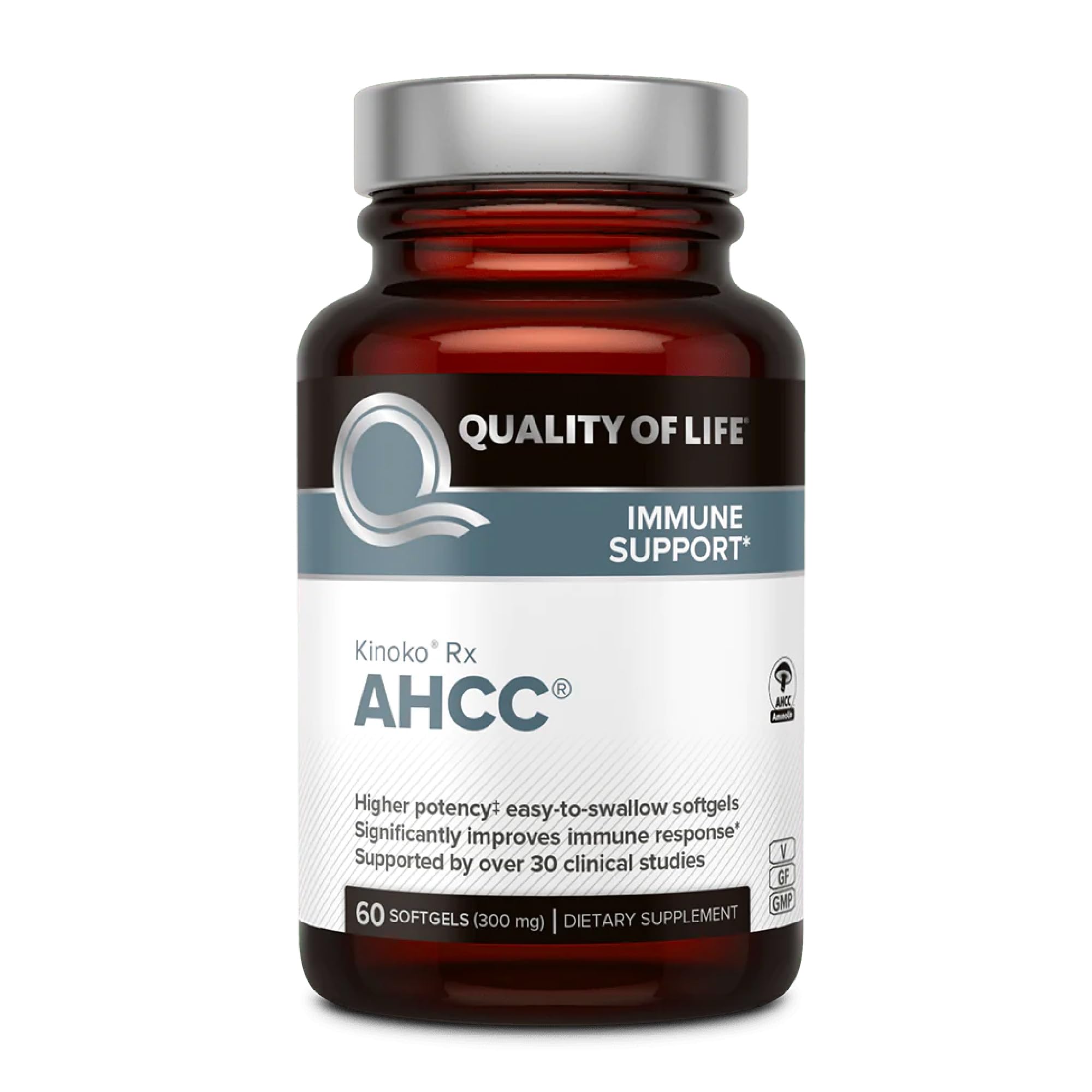 Foto 2 pulgar | Complemente Quality Of Life Immune Support Ahcc Rx 60 Cápsulas Blandas - Venta Internacional.