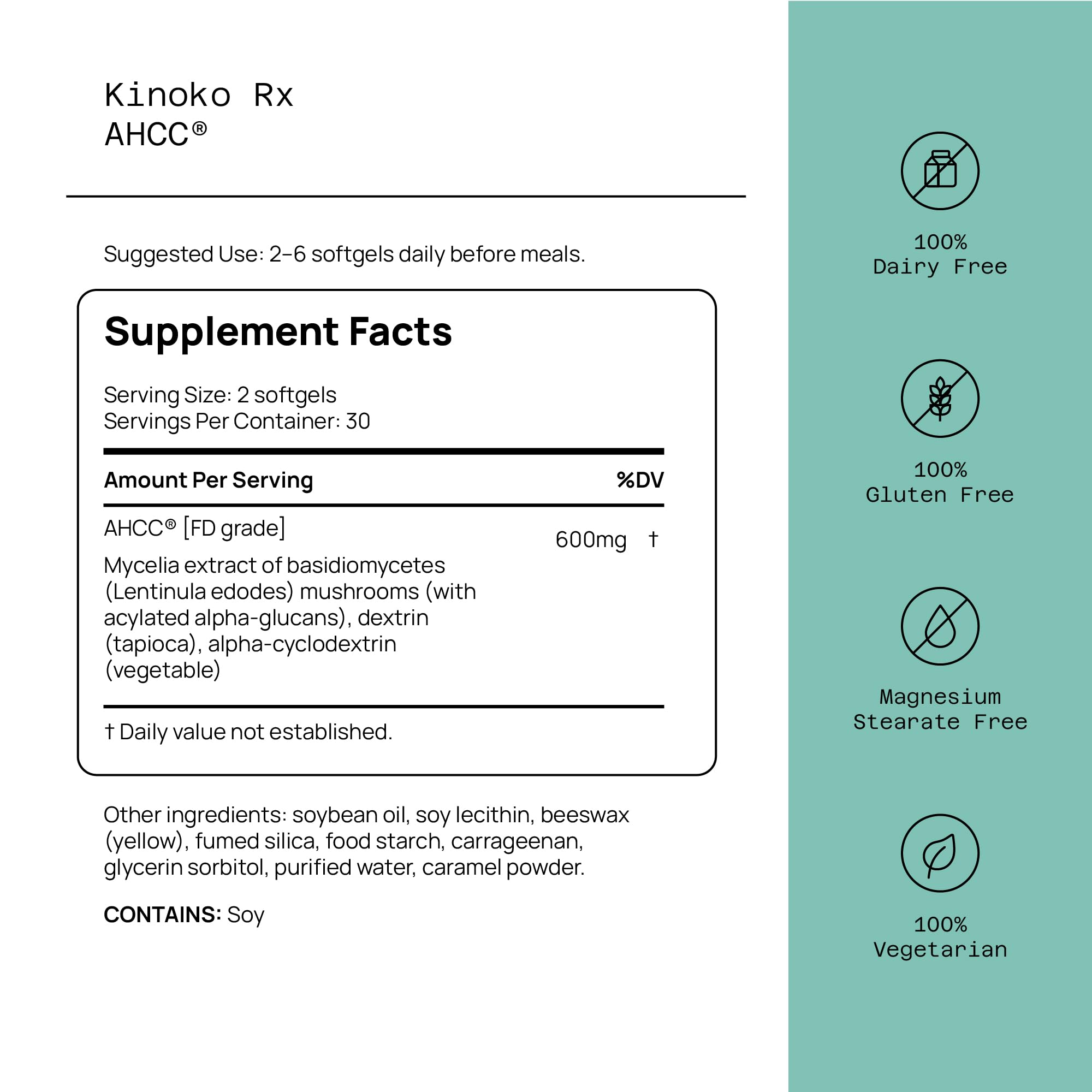 Foto 2 | Complemente Quality Of Life Immune Support Ahcc Rx 60 Cápsulas Blandas - Venta Internacional.
