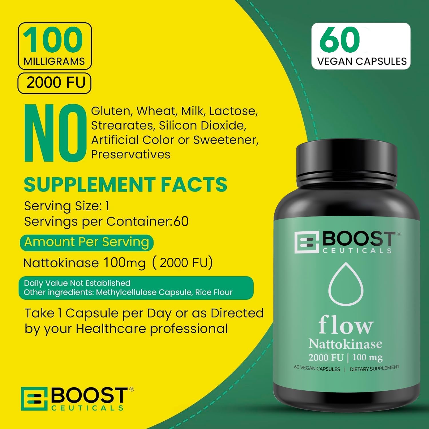 Foto 8 pulgar | Suplemento Boostceuticals Nattokinase 2000 Uf 100 Mg 60 Cápsulas - Venta Internacional.