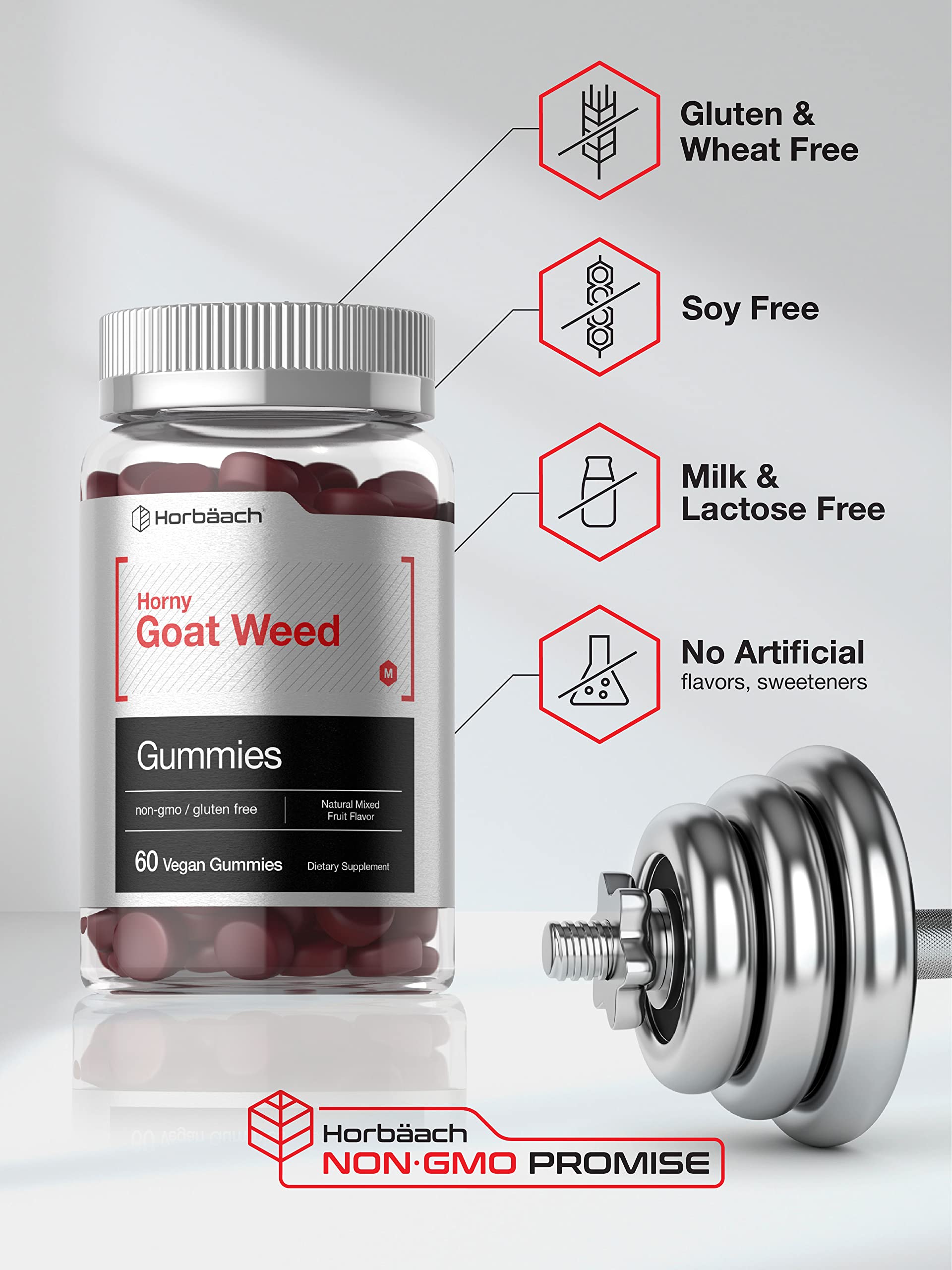 Foto 4 | Suplemento Horbäach Horny Goat Weed Gomitas 60 Gomitas Veganas - Venta Internacional.