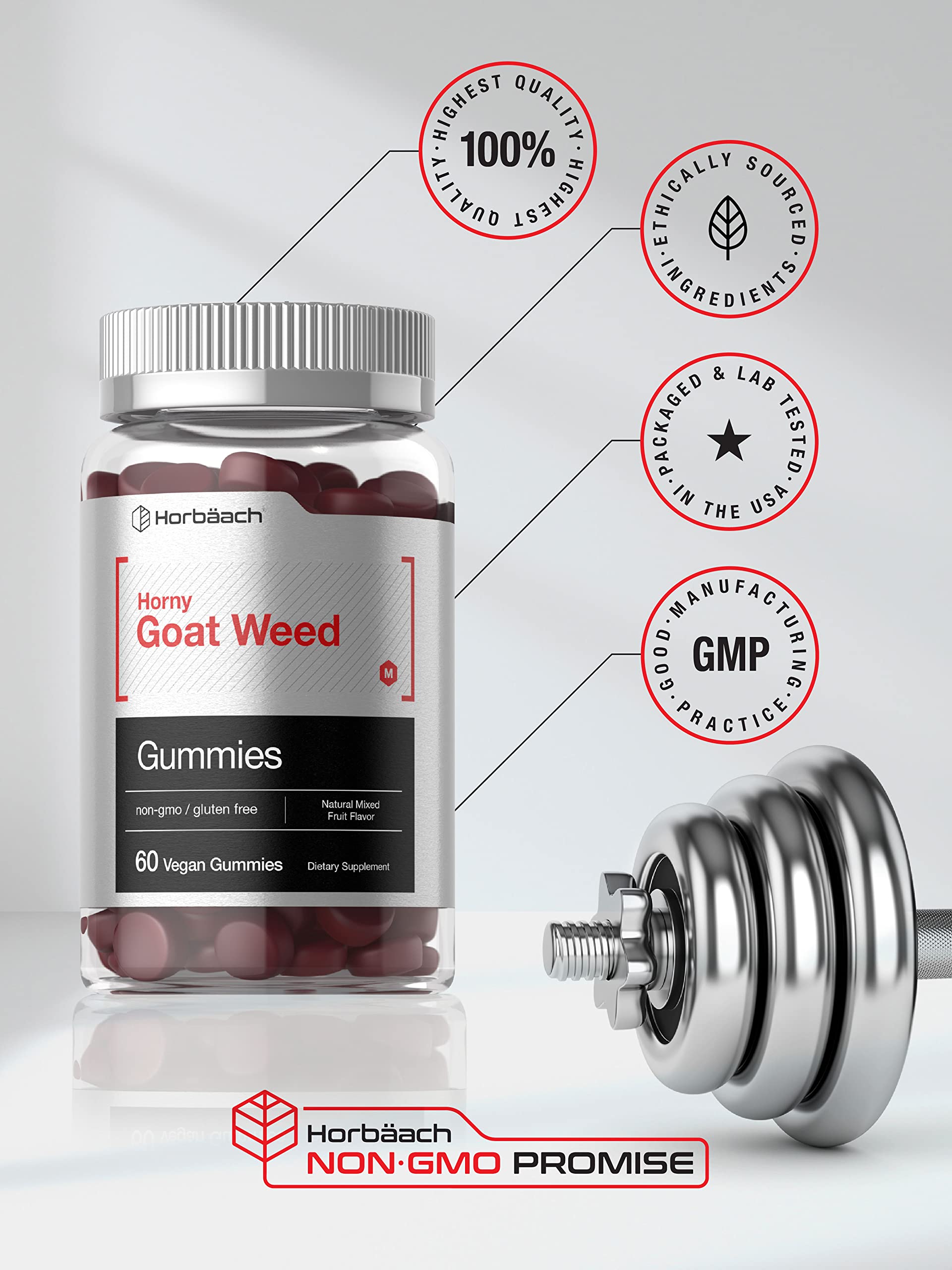 Foto 5 | Suplemento Horbäach Horny Goat Weed Gomitas 60 Gomitas Veganas - Venta Internacional.