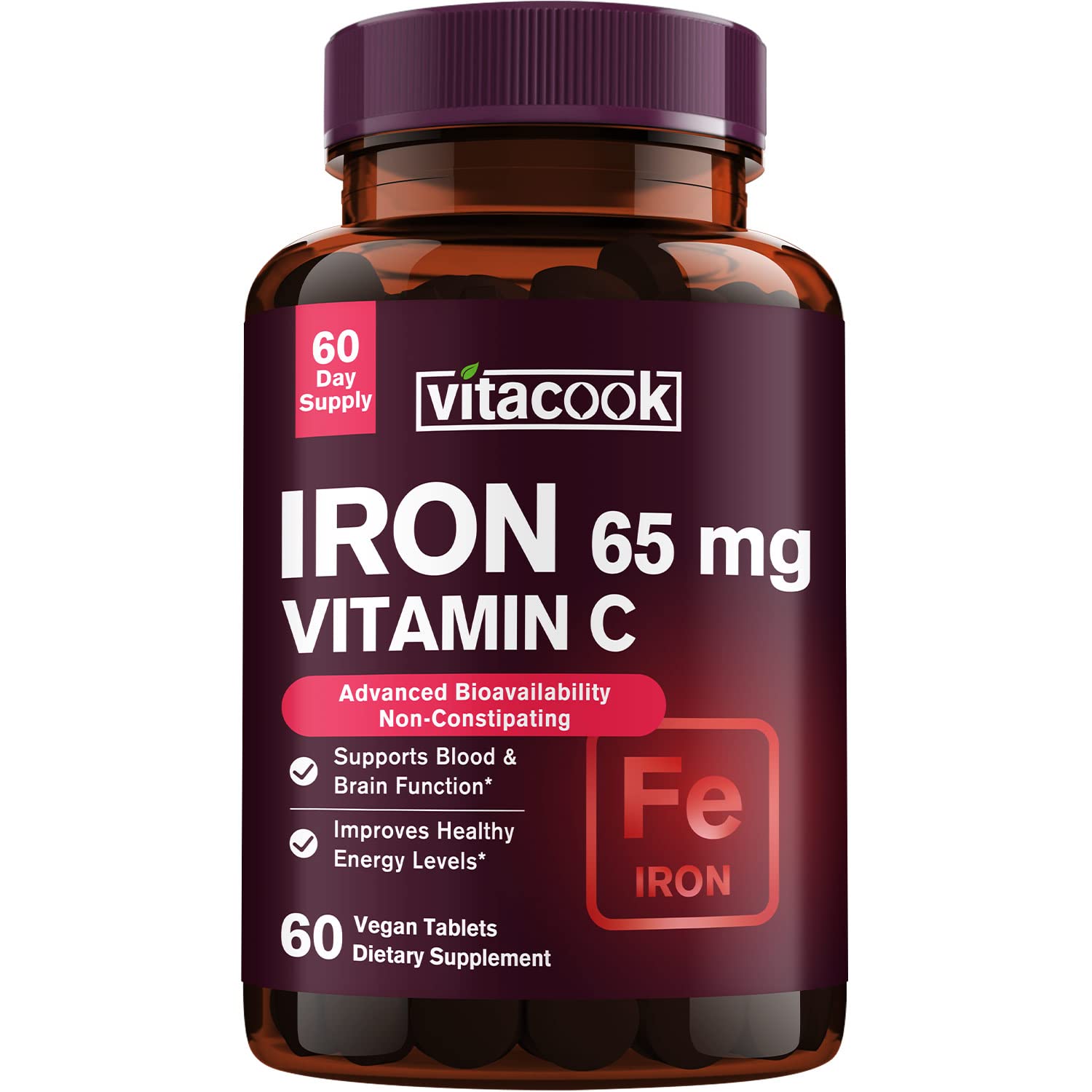 Foto 1 | Suplemento De Hierro Vitacook Vitacook De Alta Potencia 65 Mg 60 Tabletas - Venta Internacional.