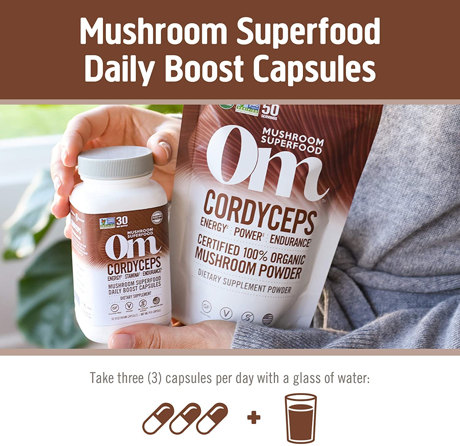 Foto 6 pulgar | Suplemento Om Mushroom Superfood Cordyceps 90 Cápsulas - Venta Internacional.