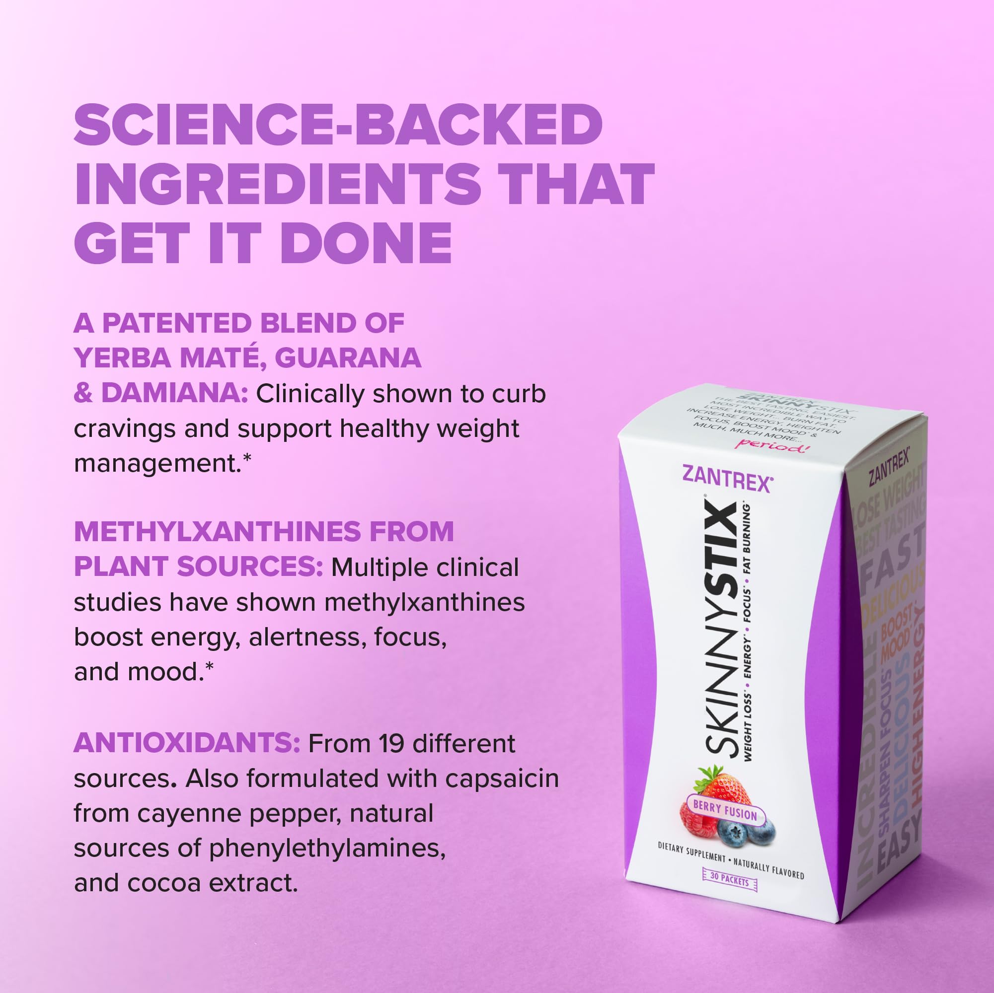 Foto 2 | Polvo Energético Zantrex Skinnystix Para Aumentar La Energía, 30 Porciones - Venta Internacional.