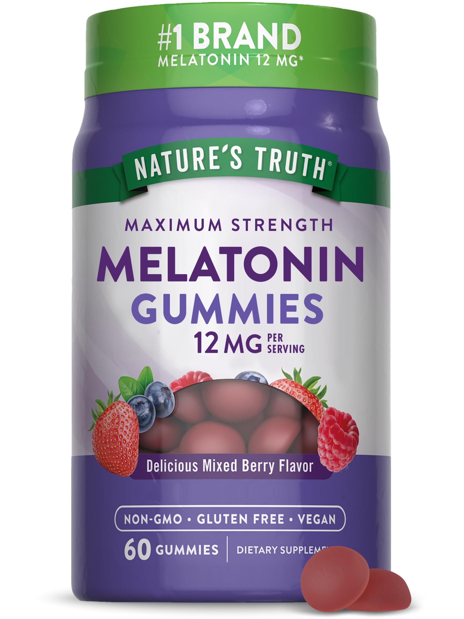 Foto 2 pulgar | Suplemento De Gomitas De Melatonina Nature's Truth, 12 Mg, Mezcla De Bayas - Venta Internacional.