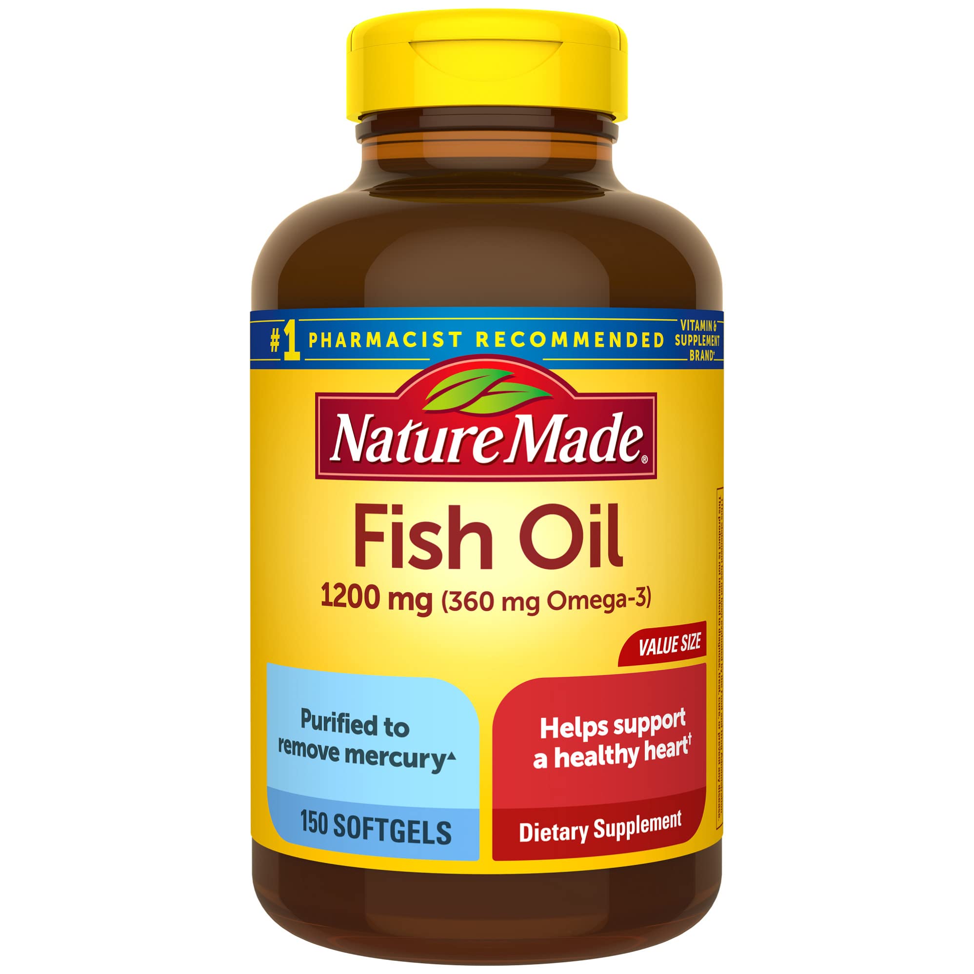 Foto 1 | Suplemento De Aceite De Pescado Nature Made 1200 Mg 150 Cápsulas Blandas - Venta Internacional.