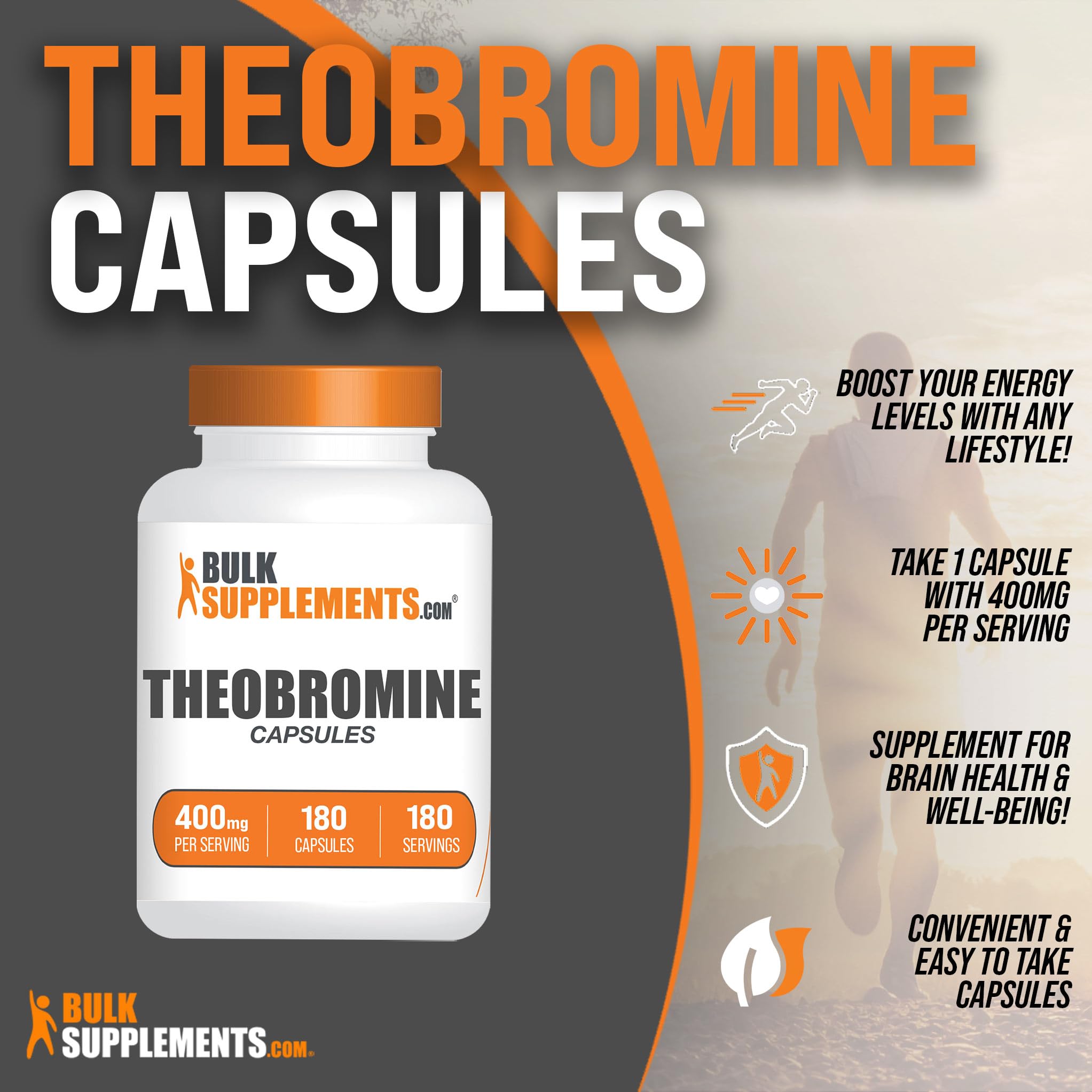 Foto 4 pulgar | Suplemento Bulksupplements.com Teobromina 400 Mg 180 Cápsulas - Venta Internacional.