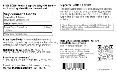 Foto 6 | Suplementos Klaire Labs Adrenal Cortex 250 Mg Para Suprarrenal Sup - Venta Internacional.
