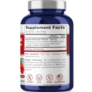 Foto 2 | Suplemento Nusapure Berberine Hci 4500 Mg 200 Cápsulas - Venta Internacional.