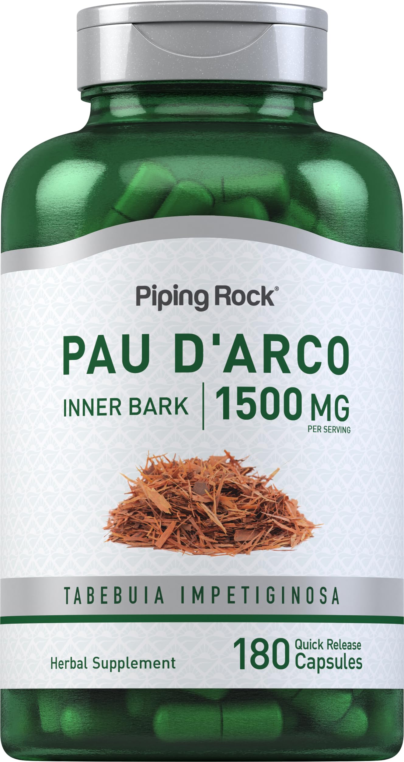 Foto 2 pulgar | Suplemento Piping Rock Pau D'arco 1500 Mg 180 Cápsulas - Venta Internacional.