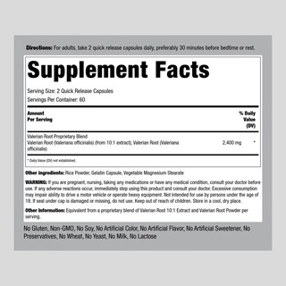Foto 2 | Suplemento: Extracto De Raíz De Valeriana Piping Rock, 2400 Mg, 120 Cápsulas - Venta Internacional.