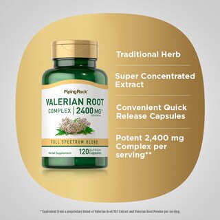 Foto 4 | Suplemento: Extracto De Raíz De Valeriana Piping Rock, 2400 Mg, 120 Cápsulas - Venta Internacional.