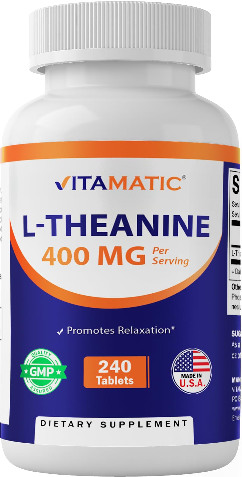 Foto 2 pulgar | Suplemento Vitamático De L-teanina 400 Mg 240 Comprimidos - Venta Internacional.
