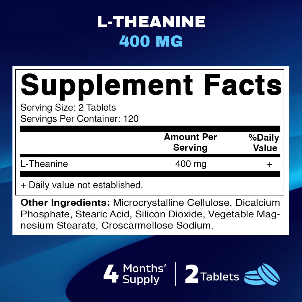 Foto 2 | Suplemento Vitamático De L-teanina 400 Mg 240 Comprimidos - Venta Internacional.