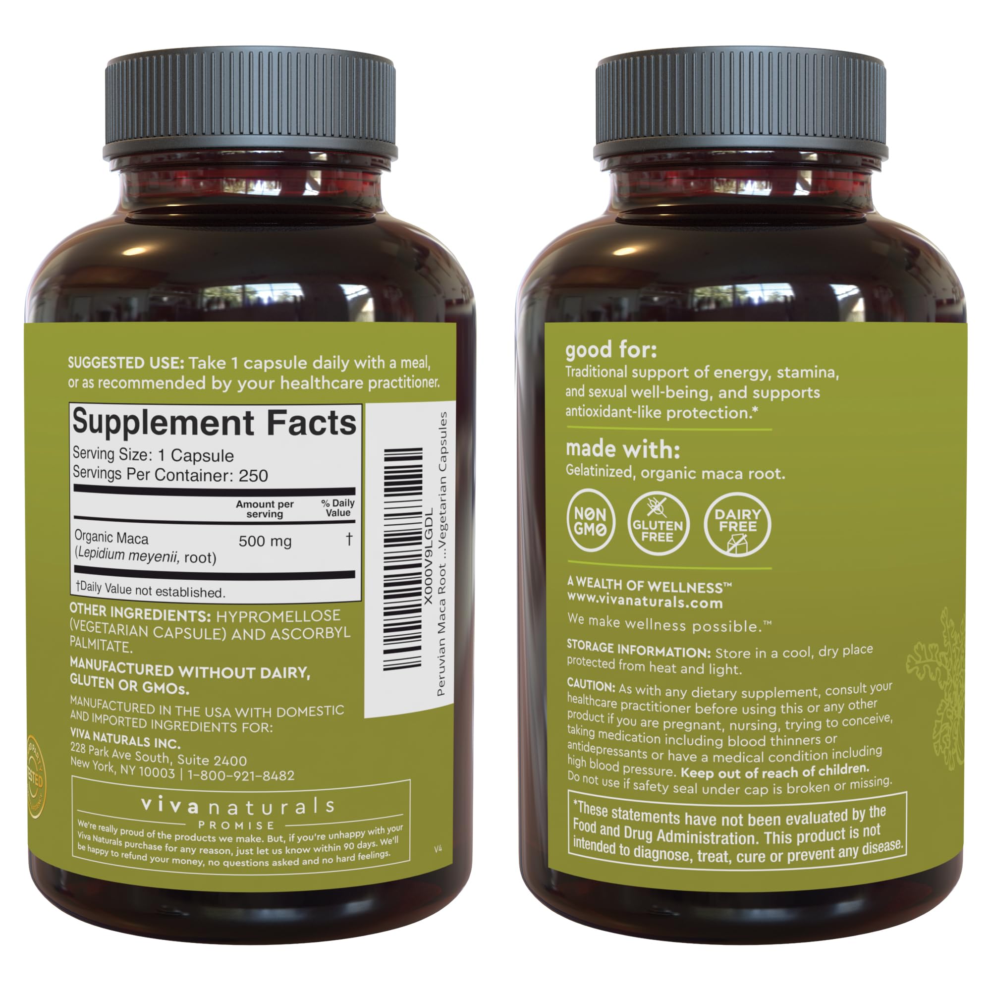 Foto 7 | Suplemento Viva Naturals De Raíz De Maca Peruana 250 Cápsulas 500 - Venta Internacional.