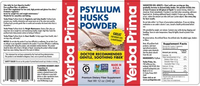 Foto 6 | Suplemento De Fibra De Cáscaras De Psilio En Polvo De Yerba Prima, 350 Ml - Venta Internacional.