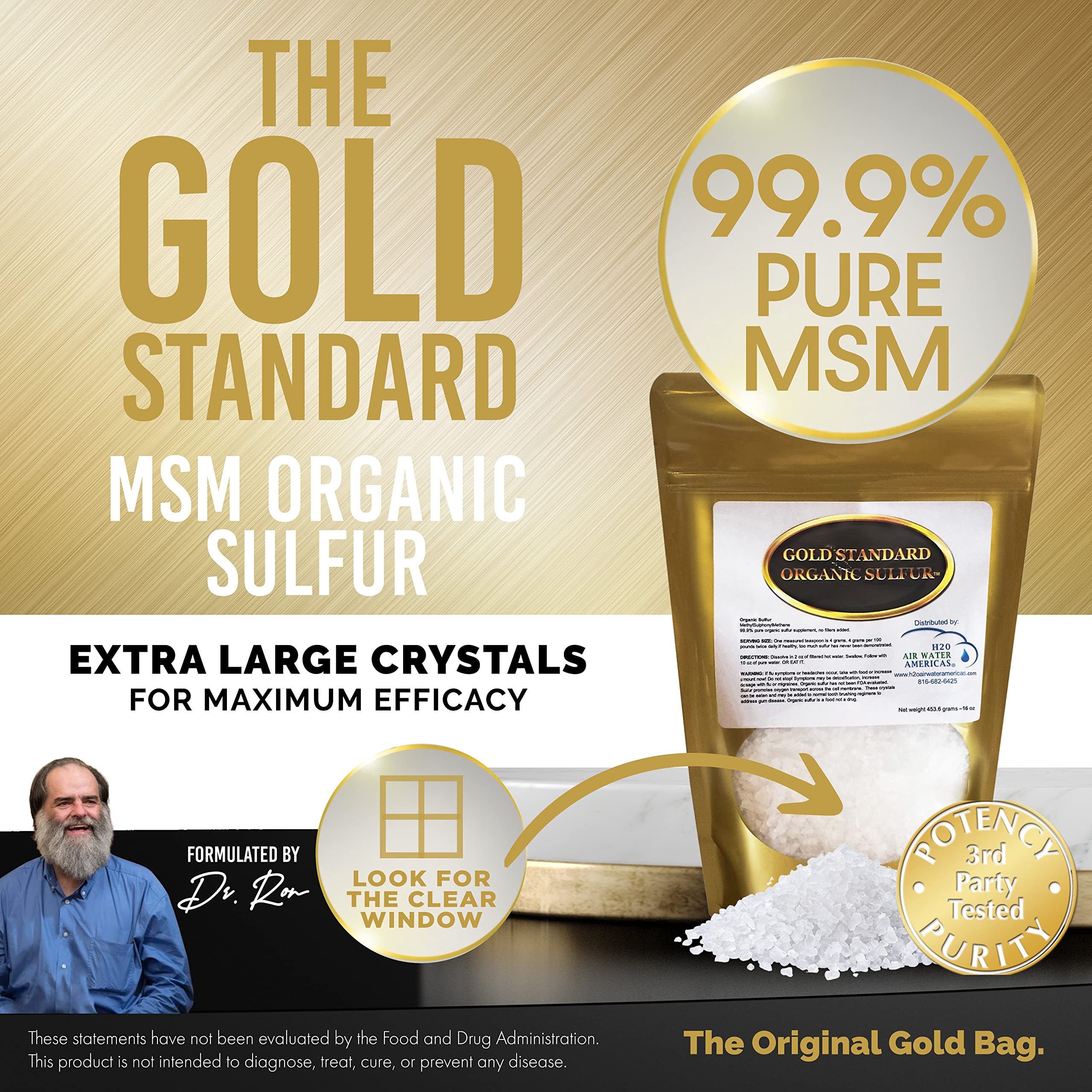 Foto 2 | Cristales De Azufre Orgánicos Gold Standard 907 G, 99.9% De Msm Puro - Venta Internacional.