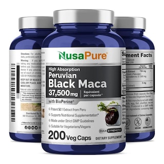 Foto 3 | Suplemento De Raíz De Maca Negra Nusapure 37.500 Mg 200 Cápsulas - Venta Internacional.
