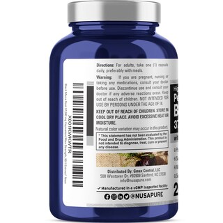 Foto 4 | Suplemento De Raíz De Maca Negra Nusapure 37.500 Mg 200 Cápsulas - Venta Internacional.