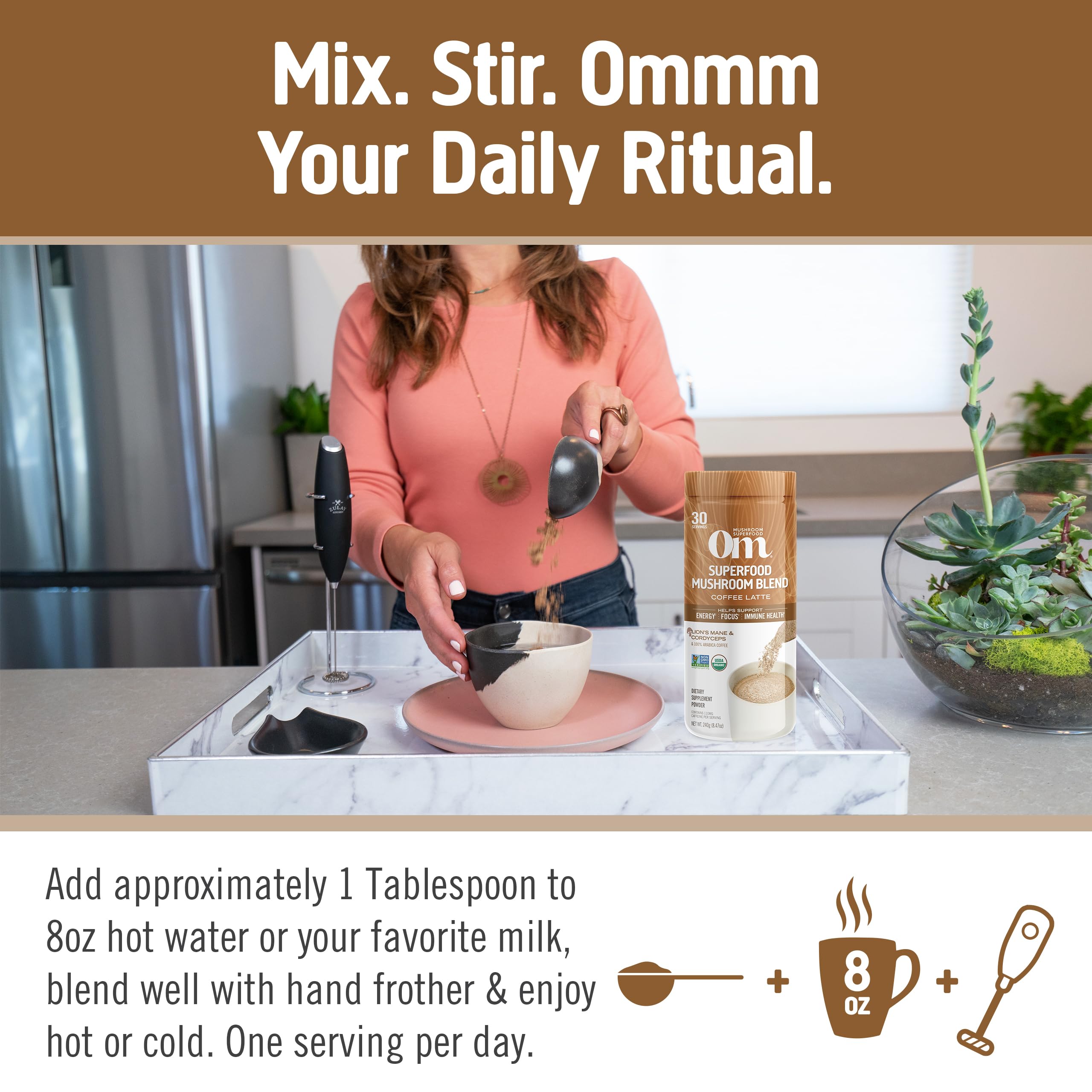 Foto 6 pulgar | Suplemento Om Mushroom Superfood Coffee Latte Blend 250 Ml - Venta Internacional.