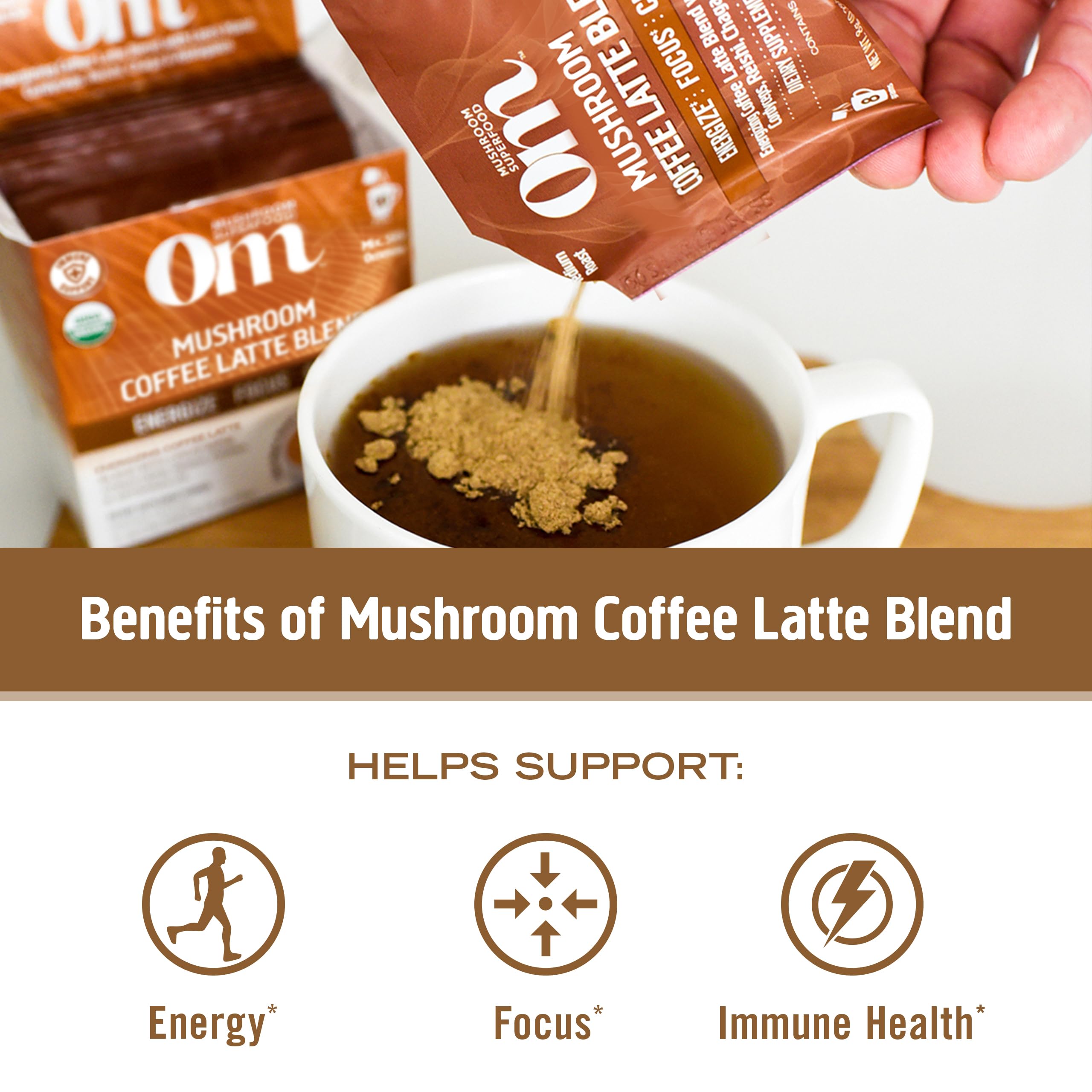 Foto 7 pulgar | Suplemento Om Mushroom Superfood Coffee Latte Blend 250 Ml - Venta Internacional.