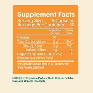 Foto 5 | Suplemento Bellway Organic Psyllium Husk Super Fiber Capsule - Venta Internacional.