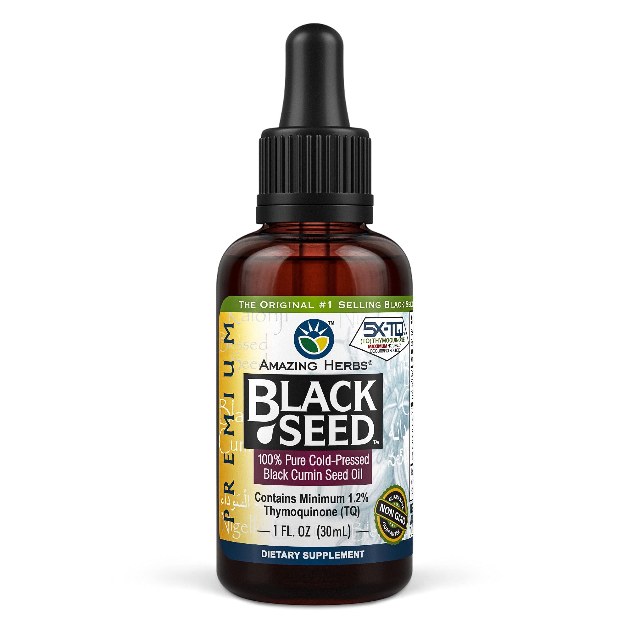Foto 2 pulgar | Aceite De Semillas Negras Amazing Herbs Premium, 30 Ml, Prensado En Frío - Venta Internacional.
