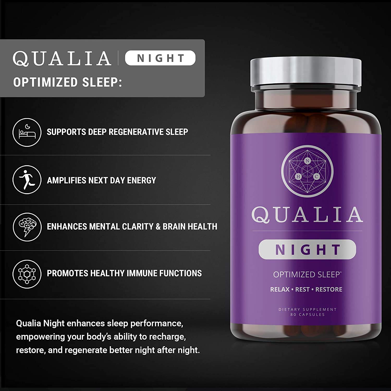 Foto 5 pulgar | Sleep Aid Neurohacker Collective Qualia Night, 100 Días, Guarán - Venta Internacional.
