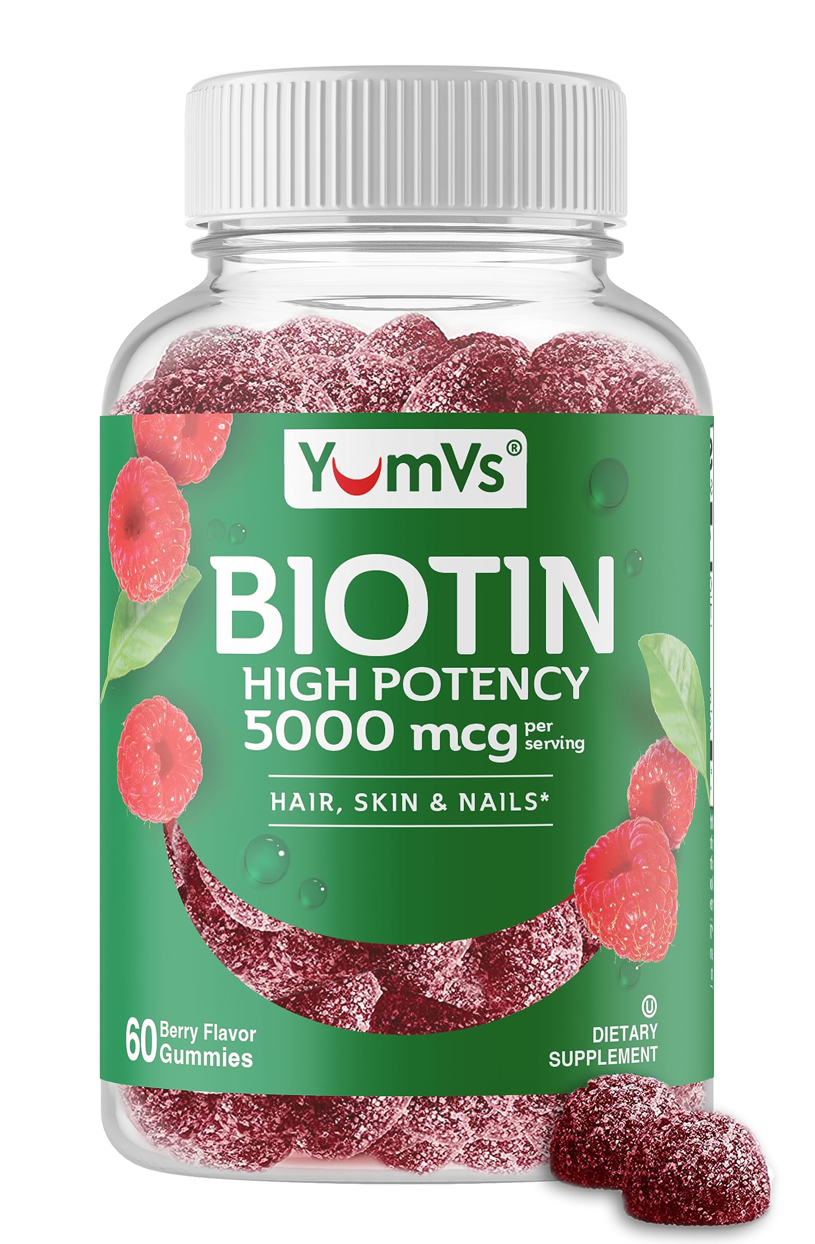 Foto 2 pulgar | Suplemento De Gomitas De Biotina Yum-v's De 5000 Mcg Para Cabello, Piel Y Uñas - Venta Internacional.