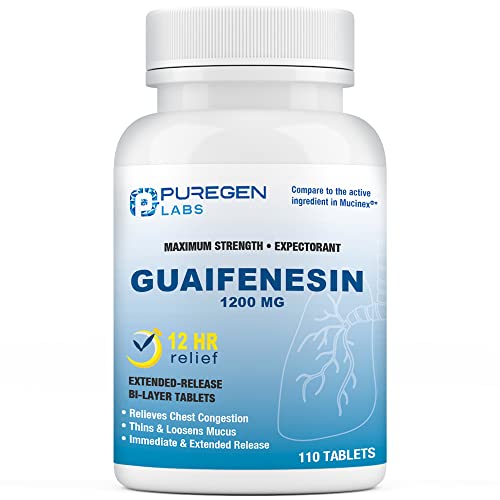 Foto 3 pulgar | Mucus Relief Puregen Labs, Guaifenesina, 1200 Mg, Liberación En 12 Horas - Venta Internacional.