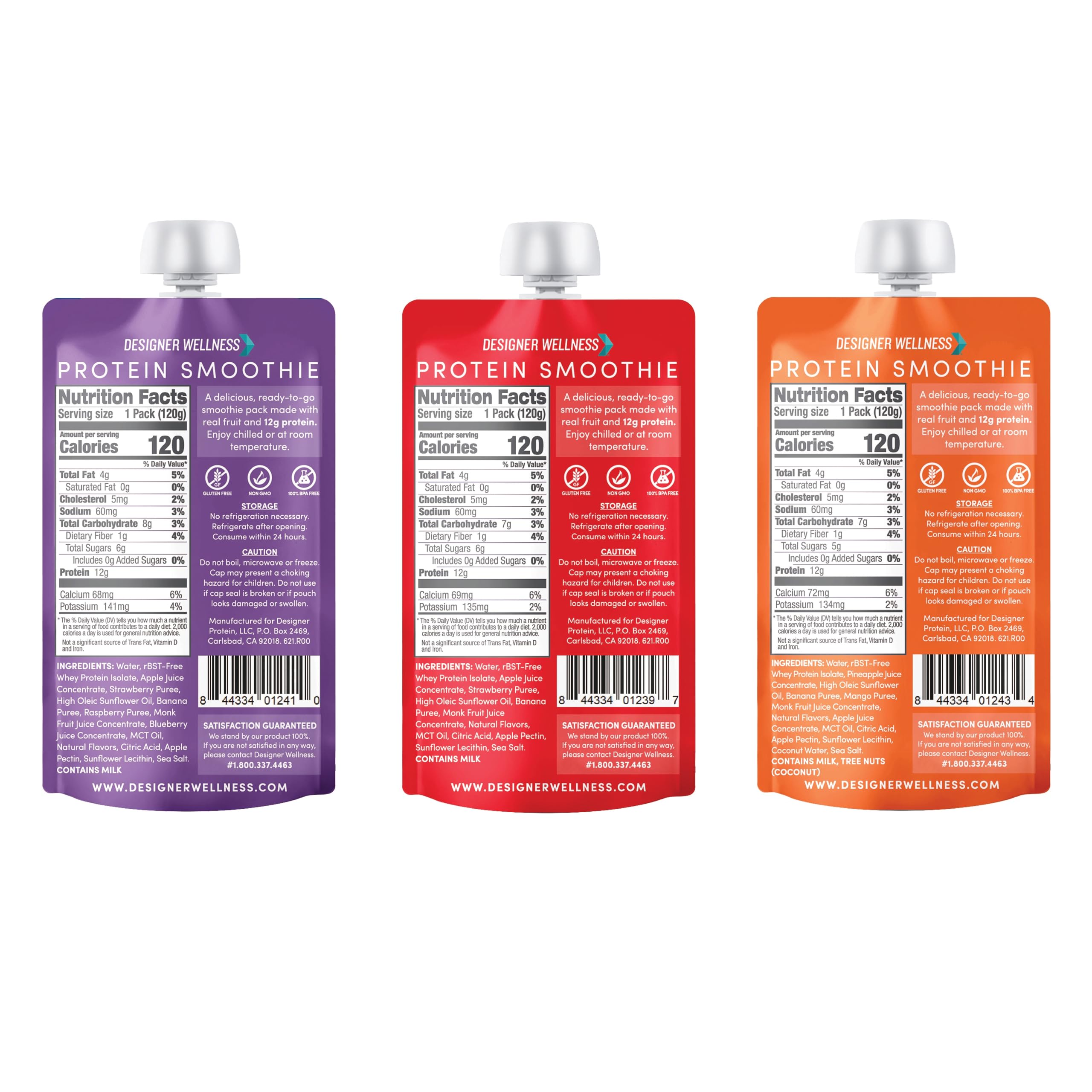 Foto 2 | Protein Smoothie Designer Wellness Real Fruit, 12 G De Proteína - Venta Internacional.