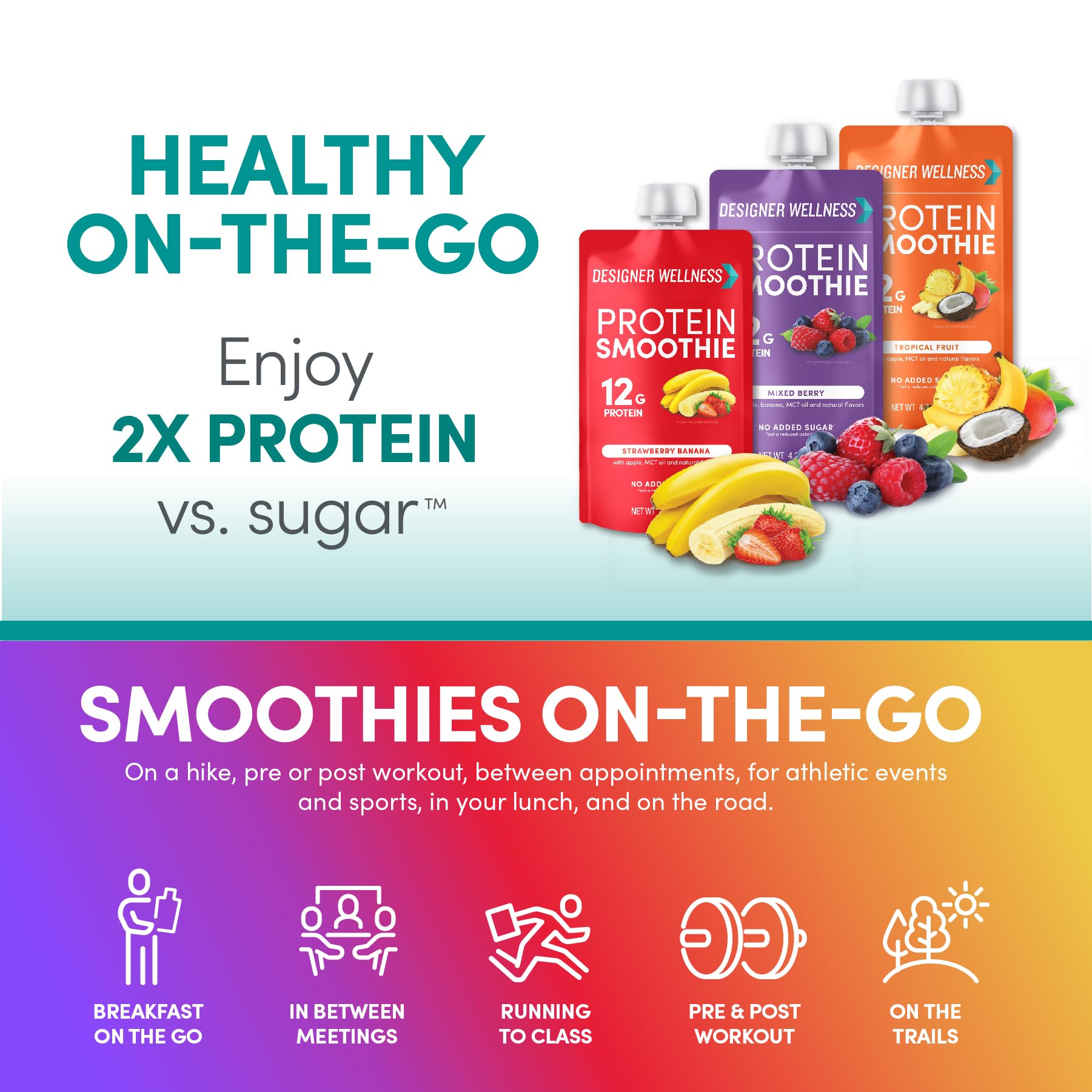 Foto 6 pulgar | Protein Smoothie Designer Wellness Real Fruit, 12 G De Proteína - Venta Internacional.
