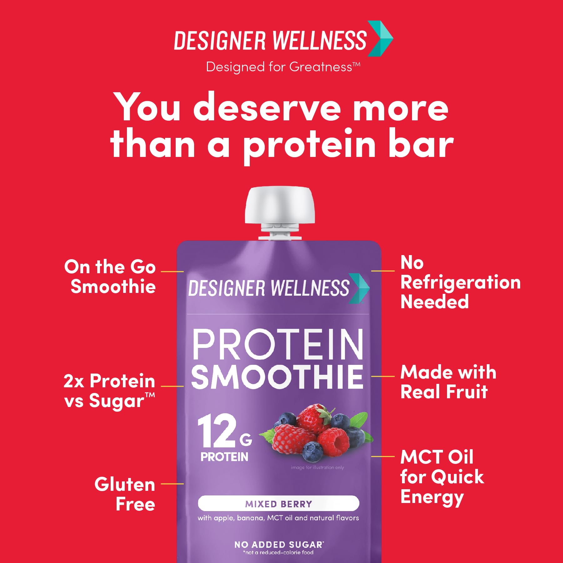 Foto 8 pulgar | Protein Smoothie Designer Wellness Real Fruit, 12 G De Proteína - Venta Internacional.