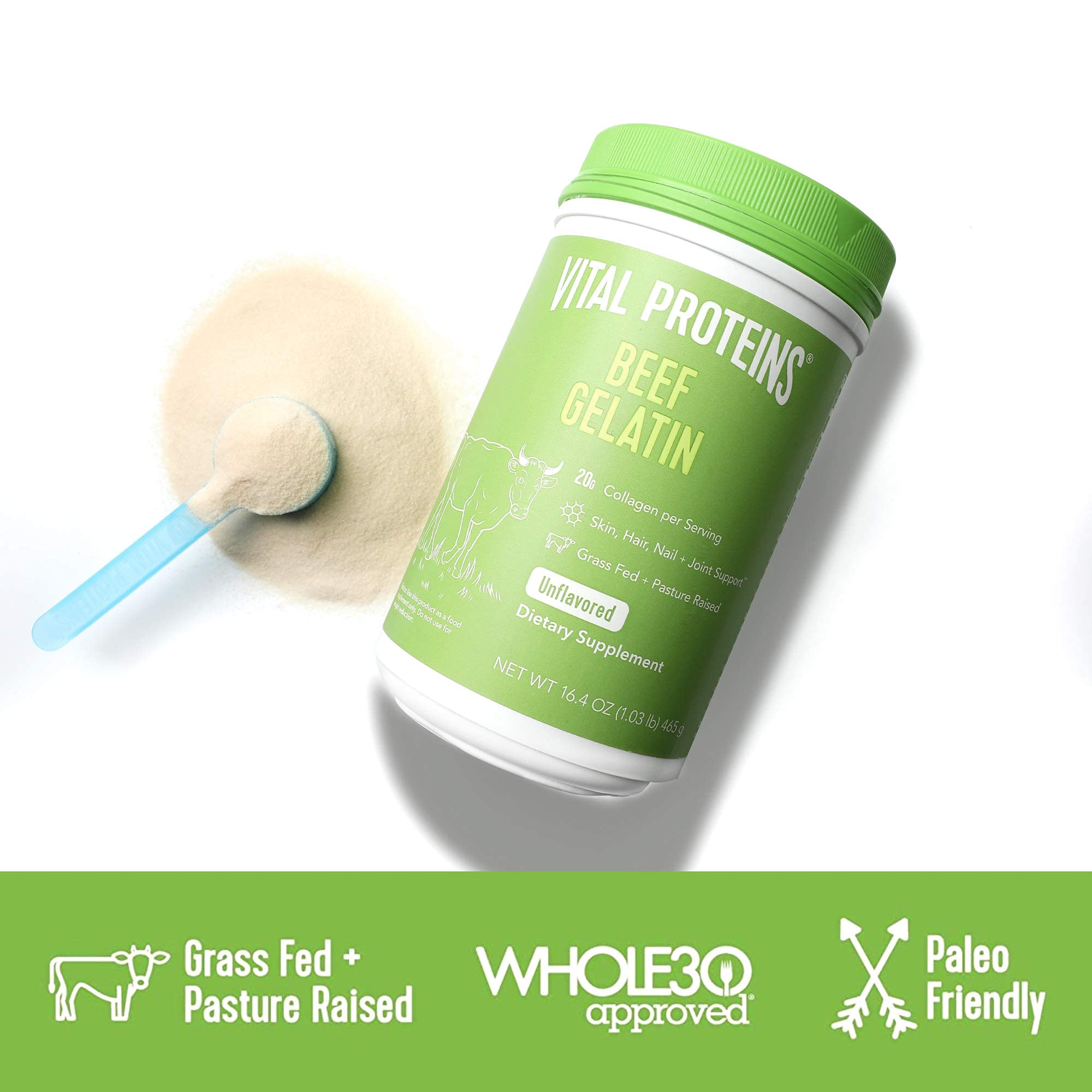 Foto 4 pulgar | Gelatina En Polvo Vital Proteins, Carne De Res Alimentada Con Pasto, 485 Ml - Venta Internacional.