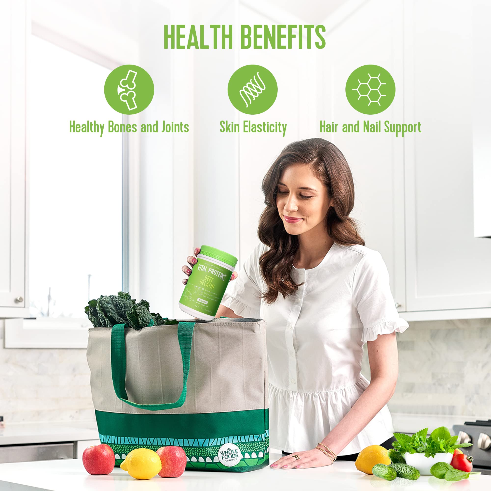Foto 4 | Gelatina En Polvo Vital Proteins, Carne De Res Alimentada Con Pasto, 485 Ml - Venta Internacional.