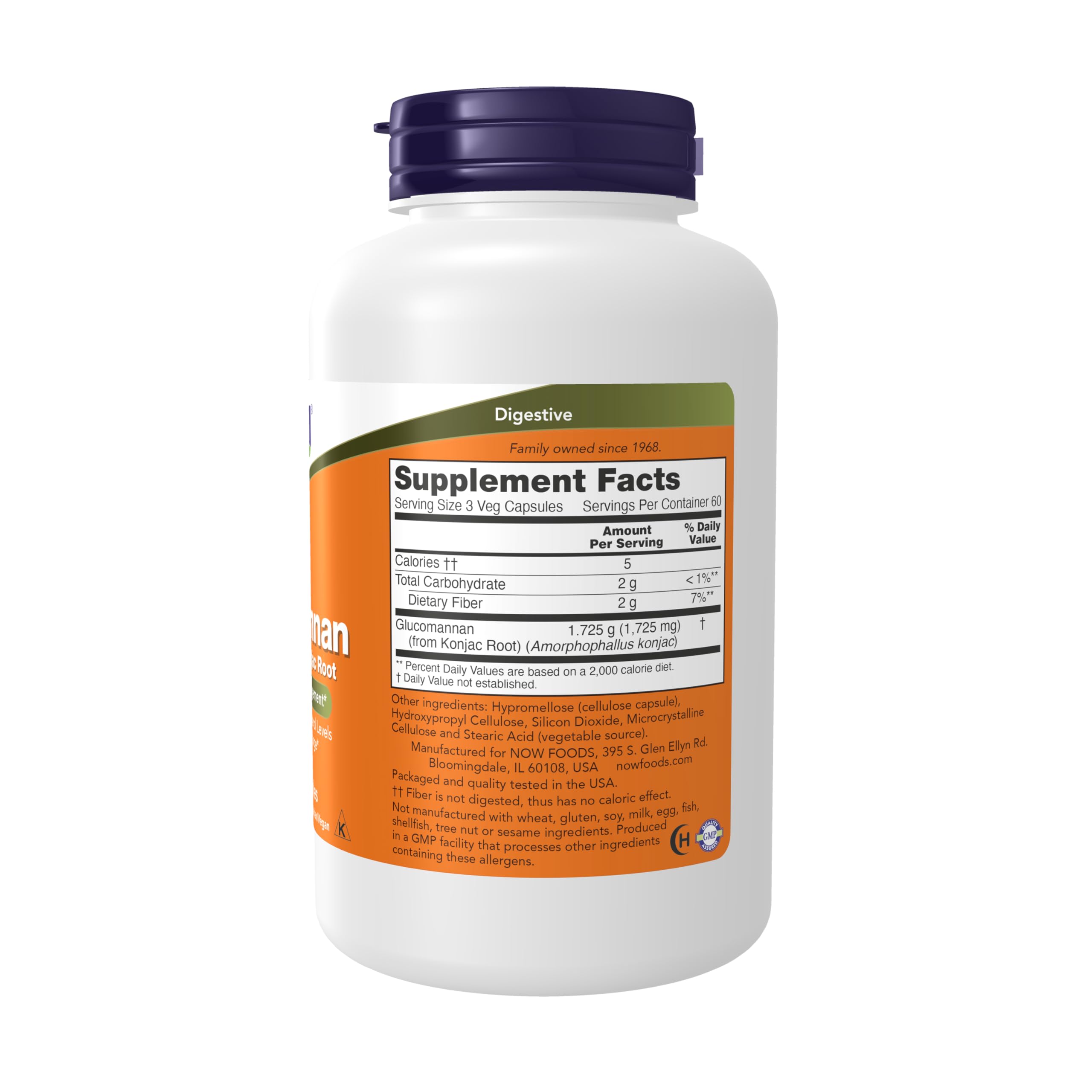 Foto 3 pulgar | Supplement Now Glucomanano 575 Mg Apoya La Regularidad 180 Cápsulas - Venta Internacional.