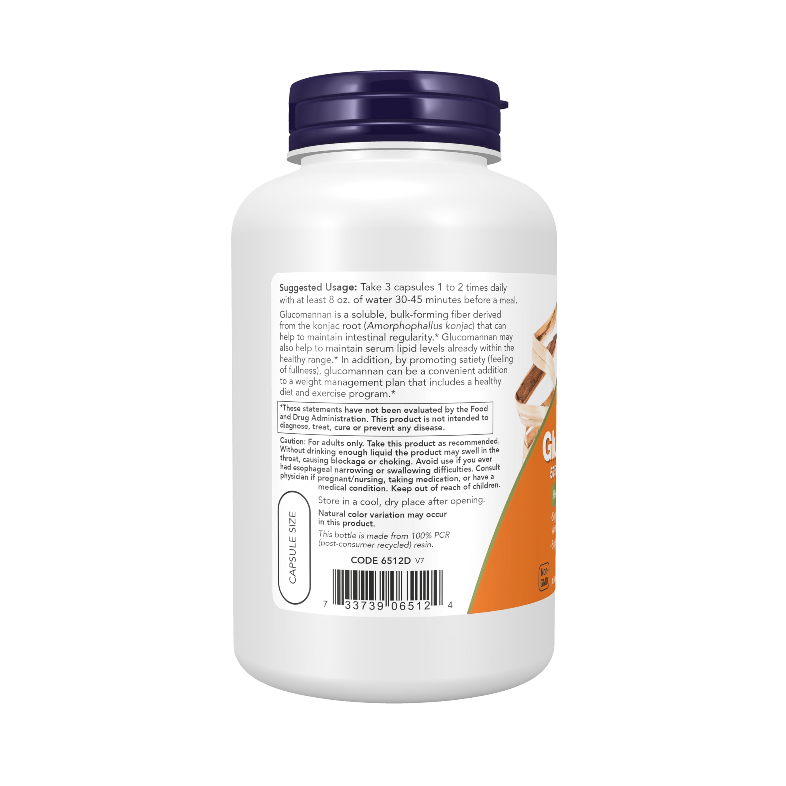 Foto 4 pulgar | Supplement Now Glucomanano 575 Mg Apoya La Regularidad 180 Cápsulas - Venta Internacional.