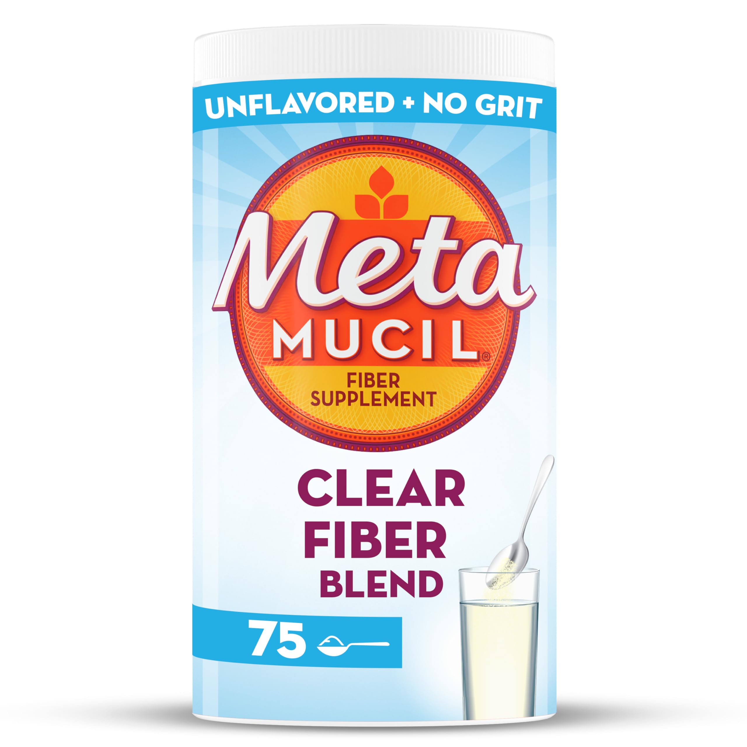 Foto 2 pulgar | Suplemento De Fibra Metamucil Clear Mixting Powder 75 Cucharaditas - Venta Internacional.