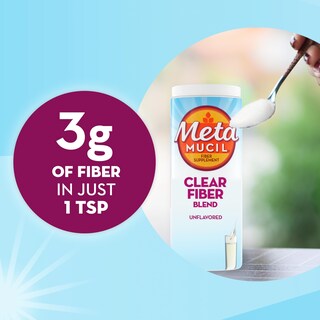 Foto 4 | Suplemento De Fibra Metamucil Clear Mixting Powder 75 Cucharaditas - Venta Internacional.