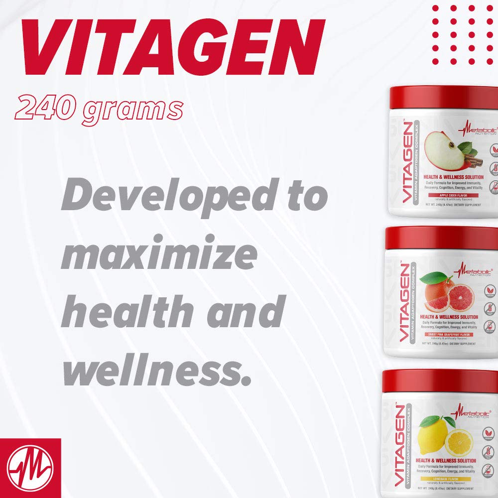 Foto 7 pulgar | Suplemento Metabolic Nutrition Vitagen, 240 G, Sabor A Limonada - Venta Internacional.