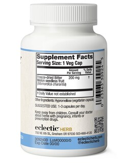 Foto 4 | Suplemento De Melón Amargo Eclectic Institute 90 Cápsulas 200 Mg - Venta Internacional.